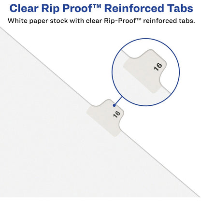 Avery® Individual Bottom Tab Legal Dividers - 25 x Divider(s) - Bottom Tab(s) - Exhibit M - 1 Tab(s)/Set - 1 Pack