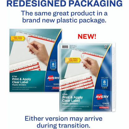 Avery® Index Maker Index Divider - 40 x Divider(s) - 8 - 8 Tab(s)/Set - 8.5" Divider Width x 11" Divider Length - 3 Hole