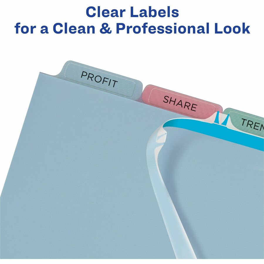 Avery® Print & Apply Translucent Dividers - 25 x Divider(s) - Print-on Tab(s) - 5 - 5 Tab(s)/Set - 8.5" Divider Width x 