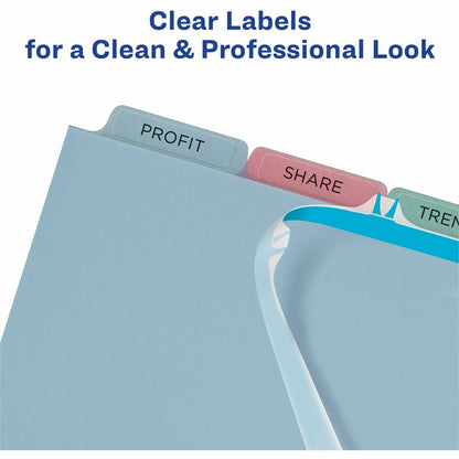 Avery® Print & Apply Translucent Dividers - 25 x Divider(s) - Print-on Tab(s) - 5 - 5 Tab(s)/Set - 8.5" Divider Width x 