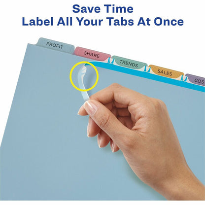 Avery® Print & Apply Translucent Dividers - 25 x Divider(s) - Print-on Tab(s) - 5 - 5 Tab(s)/Set - 8.5" Divider Width x 