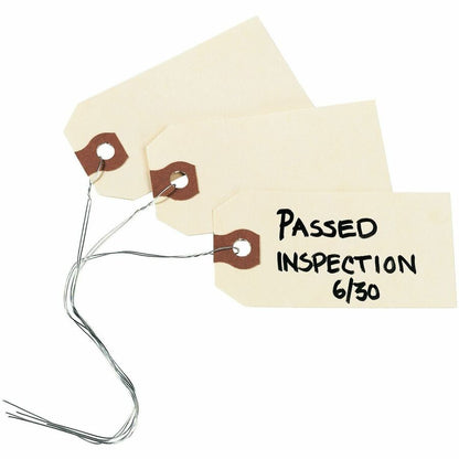 Avery® Shipping Tags with Wire, 11.5 pt. Stock, 2-3/4"x1-3/8" , 1,000 Manila Hang Tags - #26 - 2.75" Length x 1.37" Widt