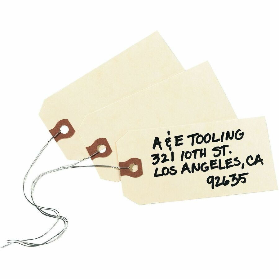 Avery® Shipping Tags with Wire, 11.5 pt. Stock, 2-3/4"x1-3/8" , 1,000 Manila Hang Tags - #26 - 2.75" Length x 1.37" Widt