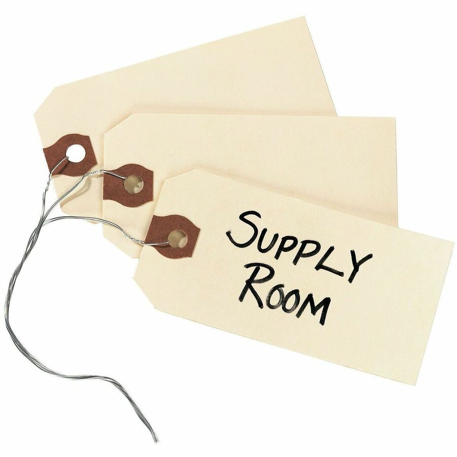 Avery® Shipping Tags with Wire, 11.5 pt. Stock, 3-1/4" x 1-5/8" , 1,000 Manila Hang Tags - #26 - 3.20" Length x 1.62" Wi