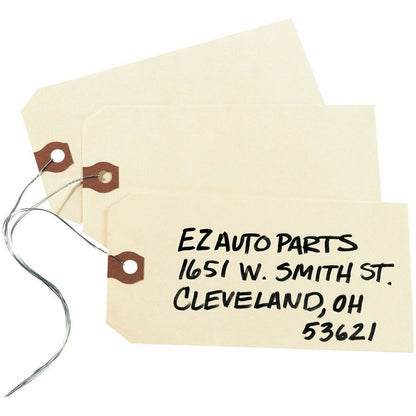 Avery® Shipping Tags with Wire, 11.5 pt. Stock, 5-1/4"x2-5/8" , 1,000 Manila Hang Tags - #26 - 5.25" Length x 2.62" Widt