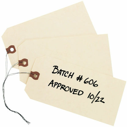 Avery® Shipping Tags with Wire, 11.5 pt. Stock, 6-1/4" x 3-1/8" , 1,000 Manila Hang Tags - #26 - 6.25" Length x 3.13" Wi