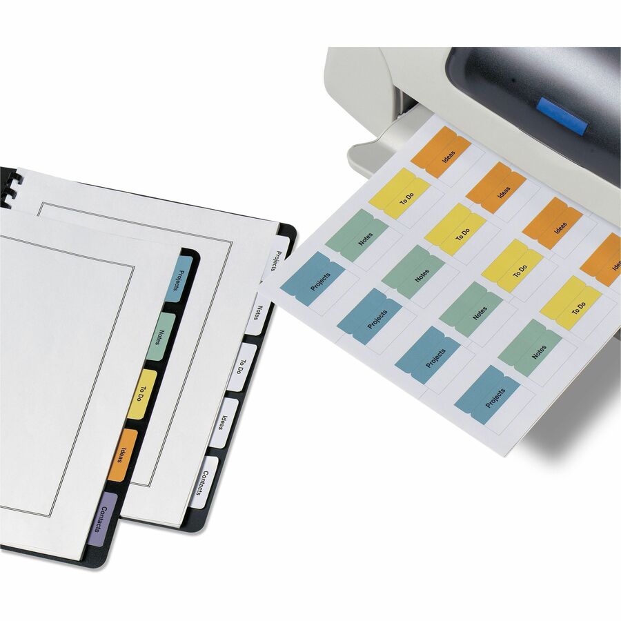 Avery® Printable Repositionable Tabs - 80 Tab(s) - 1.75" Tab Width - Permanent - Paper Divider - Assorted Paper Tab(s) -