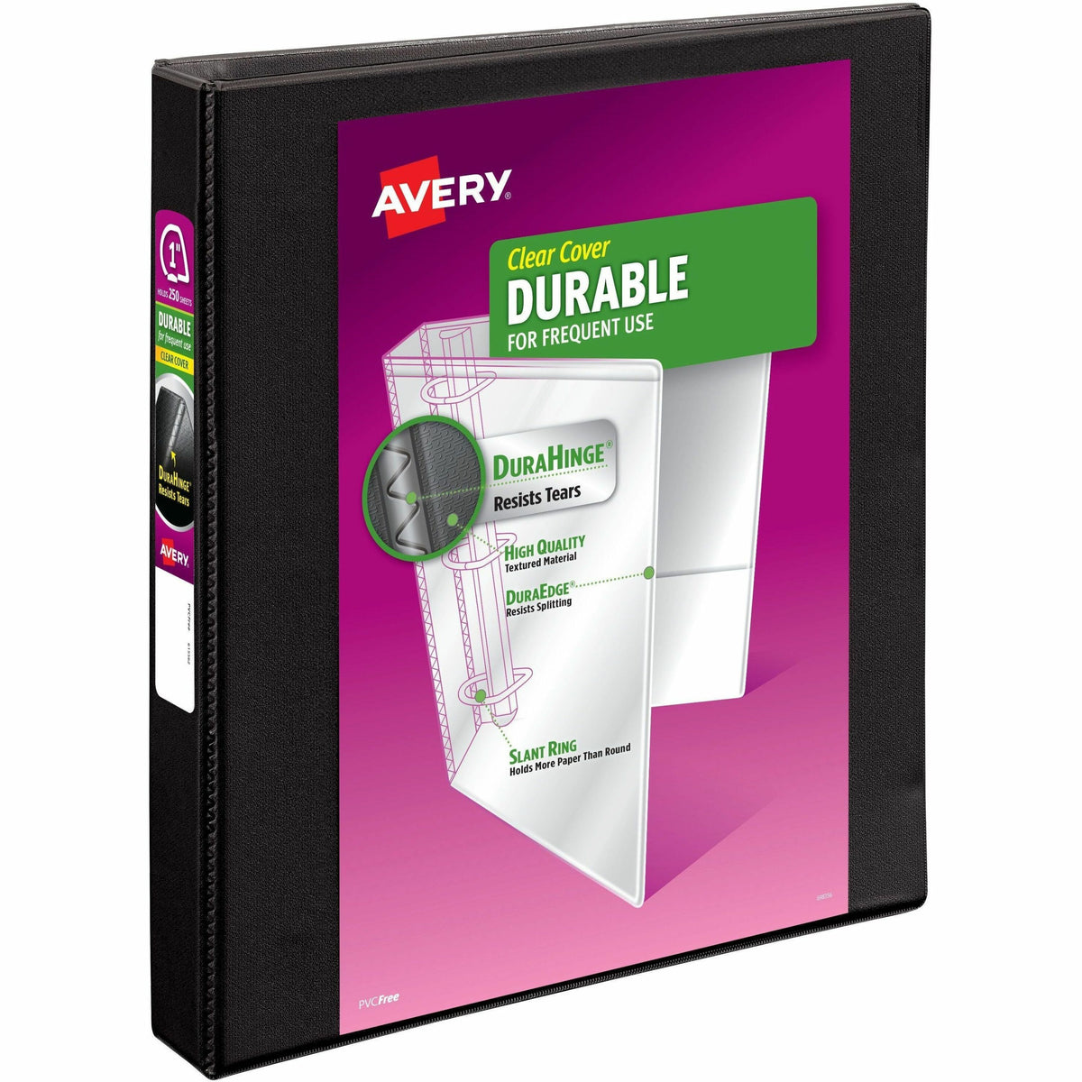 Avery® Durable View 3 Ring Binder - 1" Binder Capacity - Letter - 8 1/2" x 11" Sheet Size - 220 Sheet Capacity - 250 Rin