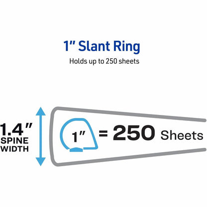 Avery® Durable View 3 Ring Binder - 1" Binder Capacity - Letter - 8 1/2" x 11" Sheet Size - 220 Sheet Capacity - 250 Rin