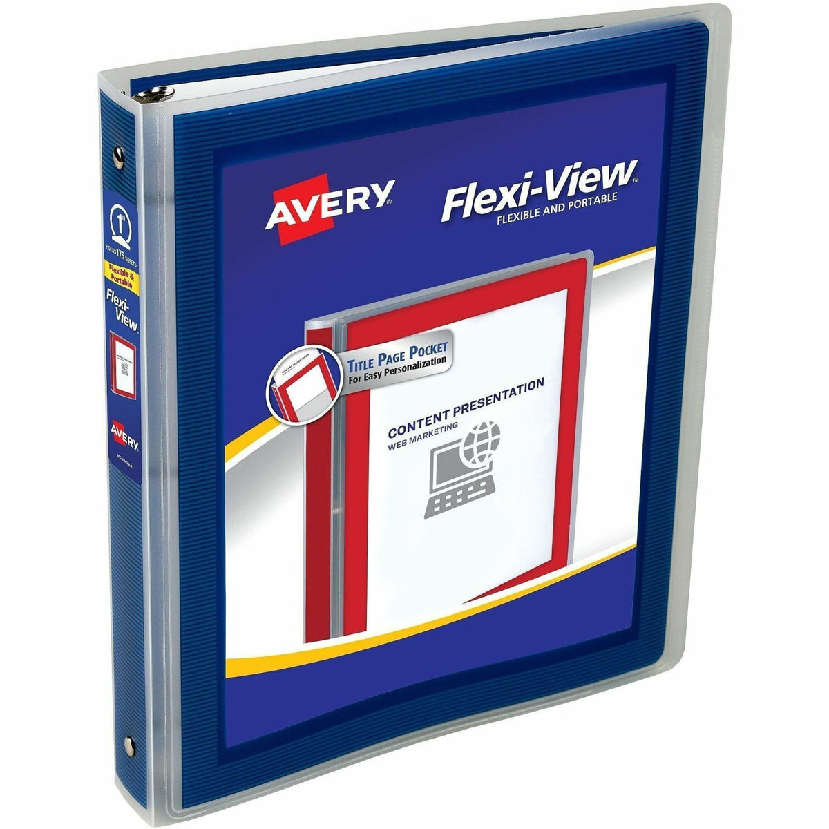 Avery® Flexi-View 3 Ring Binder - 1" Binder Capacity - Letter - 8 1/2" x 11" Sheet Size - 175 Sheet Capacity - 1 2/5" Sp