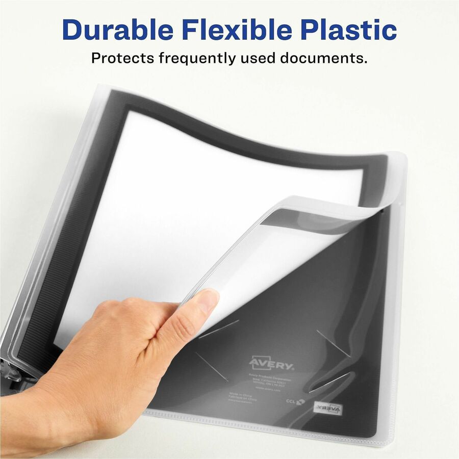 Avery® Flexi-View 3 Ring Binder - 1" Binder Capacity - Letter - 8 1/2" x 11" Sheet Size - 175 Sheet Capacity - 1 2/5" Sp