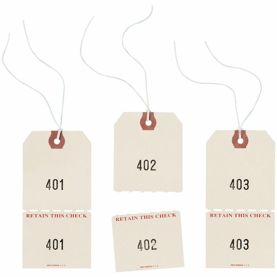 Avery® Duplicate Auto Park Tags, Manila, Strung, 4-3/4" x 2-3/8" , 500 Tags (18670) - 4.75" Length x 2.38" Width - Recta