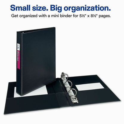 Avery® Mini Durable Binder - 1" Binder Capacity - 8 1/2" x 5 1/2" Sheet Size - 175 Sheet Capacity - 3 Ring - Fastener: R