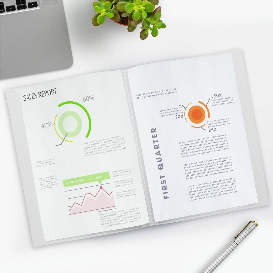 Avery® White Presentation Book - Letter - 8 1/2" x 11" Sheet Size - 24 Sheet Capacity - Pocket: Internal - Polypropylene