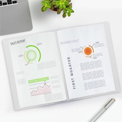 Avery® White Presentation Book - Letter - 8 1/2" x 11" Sheet Size - 24 Sheet Capacity - Pocket: Internal - Polypropylene