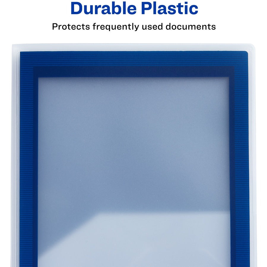 Avery® Flexi-View Letter Pocket Folder - 8 1/2" x 11" - 150 Sheets Capacity - 6 Internal Pocket - Polypropylene - Navy B