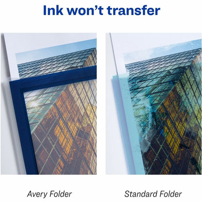 Avery® Flexi-View Letter Pocket Folder - 8 1/2" x 11" - 150 Sheets Capacity - 6 Internal Pocket - Polypropylene - Navy B