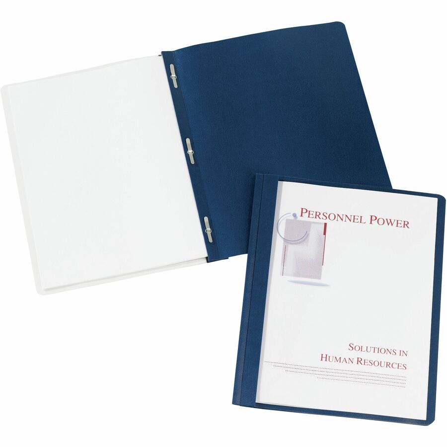 Avery® Letter Report Cover - 8 1/2" x 11" - 20 Sheets Capacity - 3 x Double Prong Fastener - 1/2" for Folder - Metal, Po