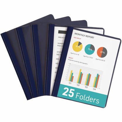 Avery® Letter Report Cover - 8 1/2" x 11" - 20 Sheets Capacity - 3 x Double Prong Fastener - 1/2" for Folder - Metal, Po