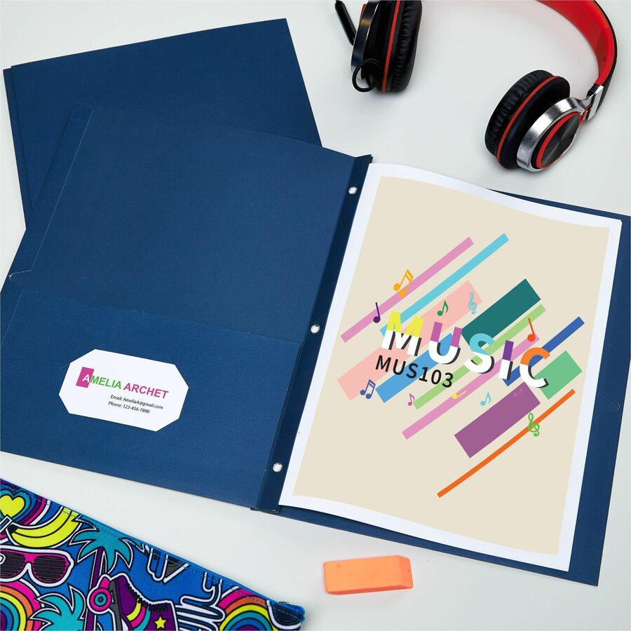 Avery® Letter Report Cover - 8 1/2" x 11" - 70 Sheets Capacity - 3 x 3-prong Fastener - 1/2" for Folder - 2 Internal Poc