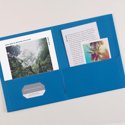 Avery® Letter Pocket Folder - 8 1/2" x 11" - 40 Sheets Capacity - 2 Internal Pocket - Paper - Light Blue - 0% Recycled -