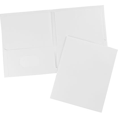 Avery® Letter Pocket Folder - 8 1/2" x 11" - 40 Sheets Capacity - 2 Internal Pocket - Paper - White - 25 / Box