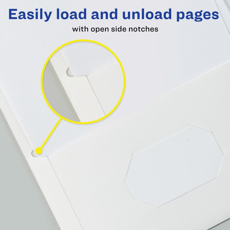 Avery® Letter Pocket Folder - 8 1/2" x 11" - 40 Sheets Capacity - 2 Internal Pocket - Paper - White - 25 / Box