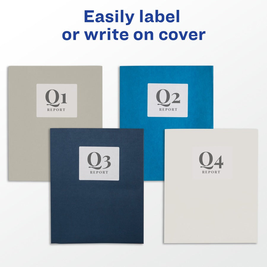 Avery® Letter Pocket Folder - 8 1/2" x 11" - 40 Sheets Capacity - 2 Internal Pocket - Paper - White - 25 / Box