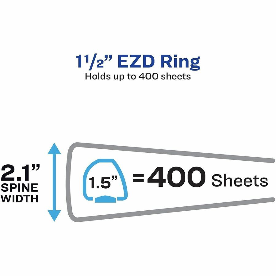 Avery® Heavy-Duty Framed View 3-Ring Binder - 1 1/2" Binder Capacity - Letter - 8 1/2" x 11" Sheet Size - 400 Sheet Capa