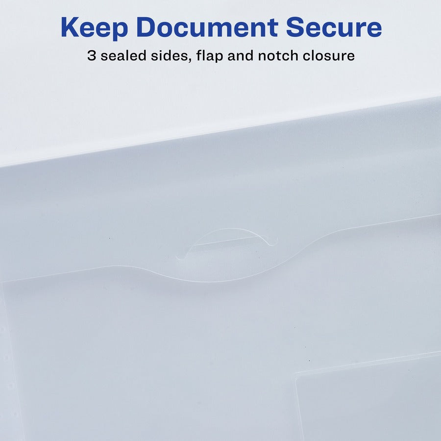 The Mighty Badge® by Avery® Letter File Wallet - 8 1/2" x 11" - 50 Sheets Capacity - 1 Front Pocket - Poly - Clear - 0% 