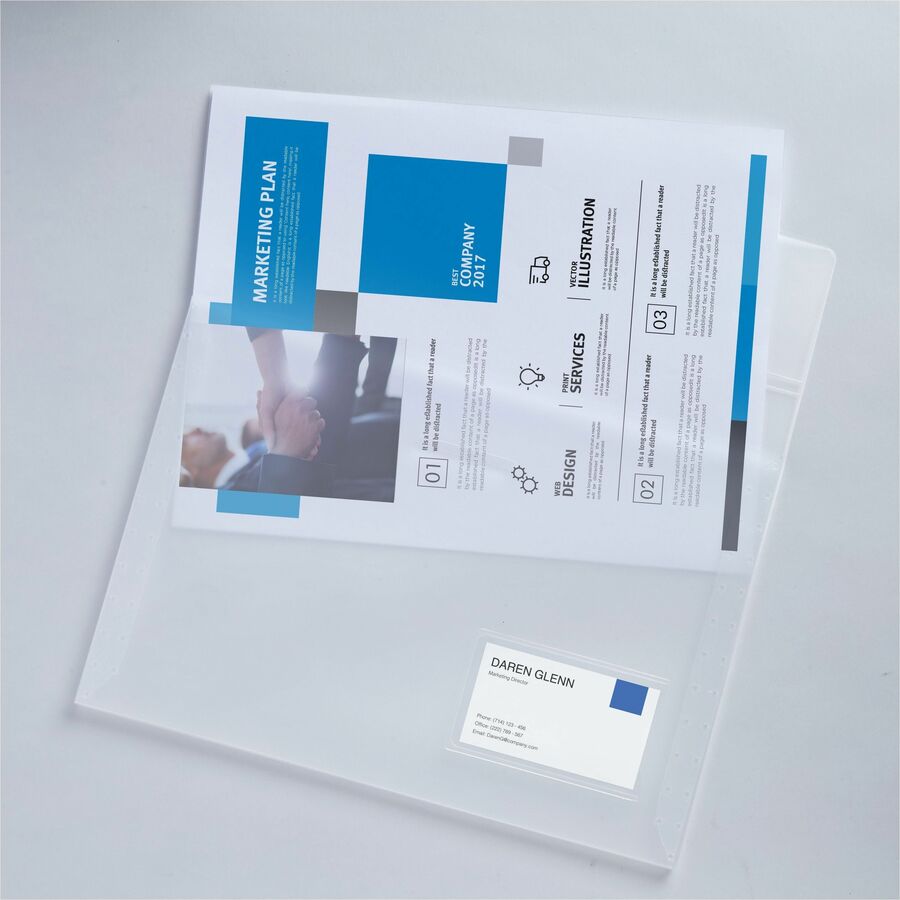 The Mighty Badge® by Avery® Letter File Wallet - 8 1/2" x 11" - 50 Sheets Capacity - 1 Front Pocket - Poly - Clear - 0% 