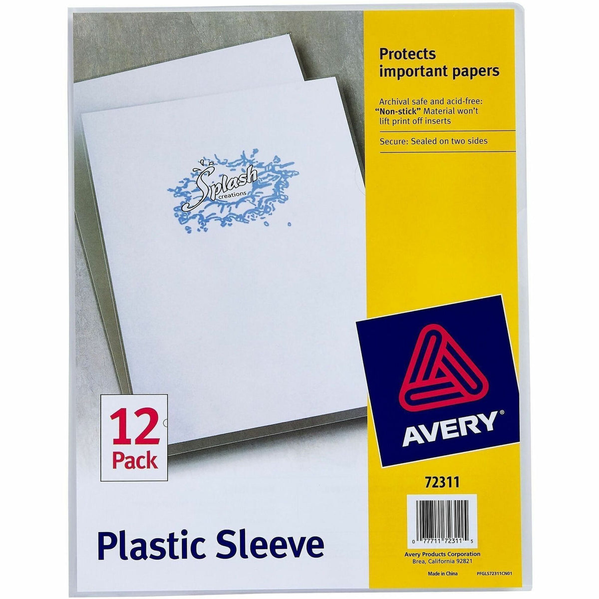 Avery® Letter File Sleeve - 8 1/2" x 11" - 100 Sheets Capacity - Polypropylene - Clear - Non-stick, Lightweight - 12 / P