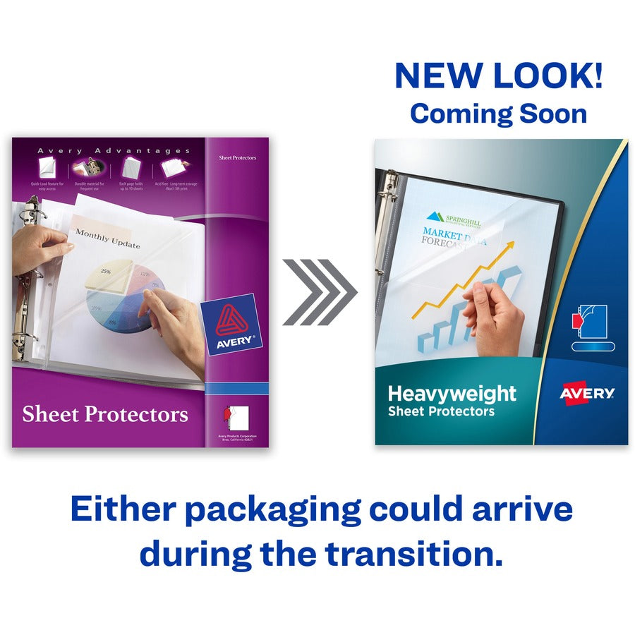 Avery® Quick-Load Sheet Protectors - For Letter 8 1/2" x 11" Sheet - Clear - Polypropylene - 50 / Box