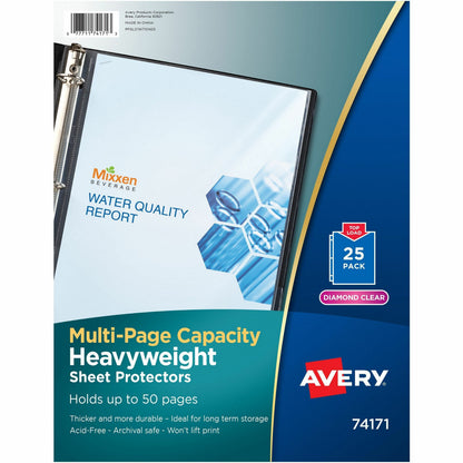 Avery® Diamond Clear Multi-Page Capacity Sheet Protectors - 50 x Sheet Capacity - For Letter 8 1/2" x 11" Sheet - Clear 