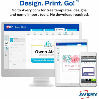 Avery® Name Badges with Cords, 3" x 4" , 50 Total (74520) - 8 1/2" x 11" - 50 / Box