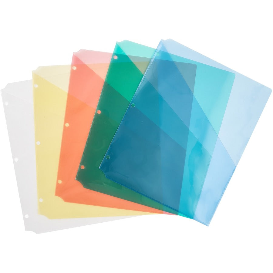 Avery® Durable Letter Vinyl File Pocket - 8 1/2" x 11" - 20 Sheets Capacity - 3 Pocket - Polypropylene - Assorted - 5 / 