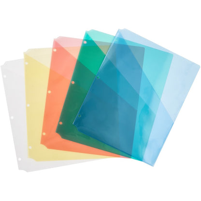 Avery® Durable Letter Vinyl File Pocket - 8 1/2" x 11" - 20 Sheets Capacity - 3 Pocket - Polypropylene - Assorted - 5 / 