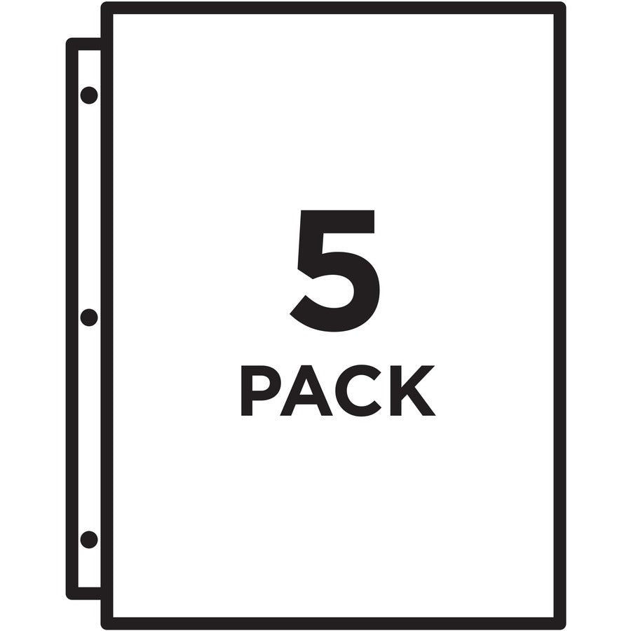 Avery® Durable Letter Vinyl File Pocket - 8 1/2" x 11" - 20 Sheets Capacity - 3 Pocket - Polypropylene - Assorted - 5 / 