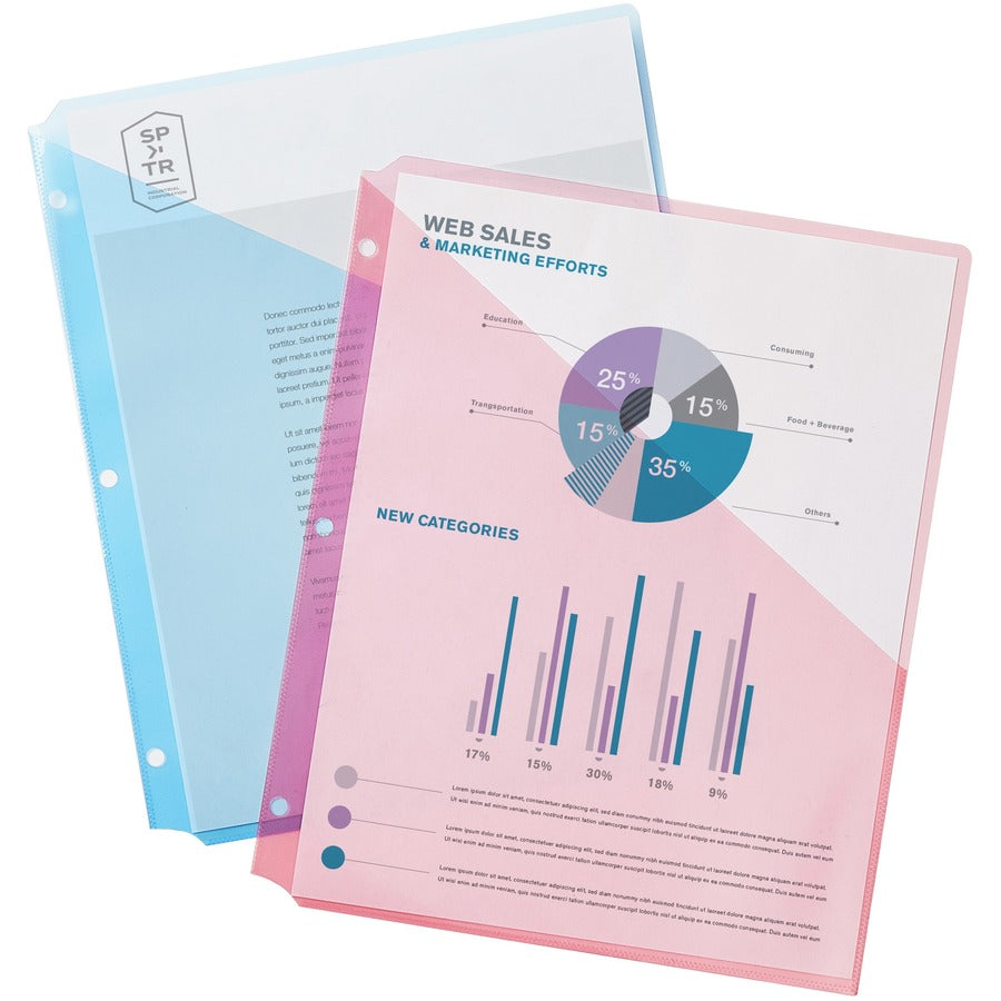 Avery® Durable Letter Vinyl File Pocket - 8 1/2" x 11" - 20 Sheets Capacity - 3 Pocket - Polypropylene - Assorted - 5 / 