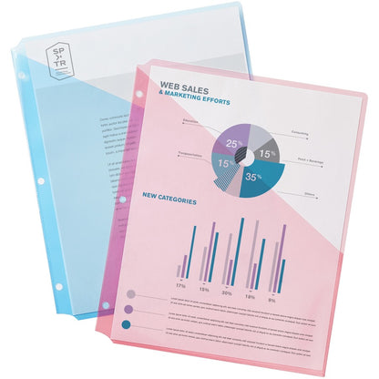 Avery® Durable Letter Vinyl File Pocket - 8 1/2" x 11" - 20 Sheets Capacity - 3 Pocket - Polypropylene - Assorted - 5 / 