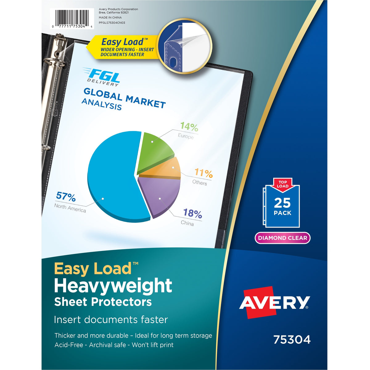 Avery® Heavyweight Sheet Protectors -Acid-free - Sheet Capacity - For Letter 8 1/2" x 11" Sheet - Ring Binder - Top Load
