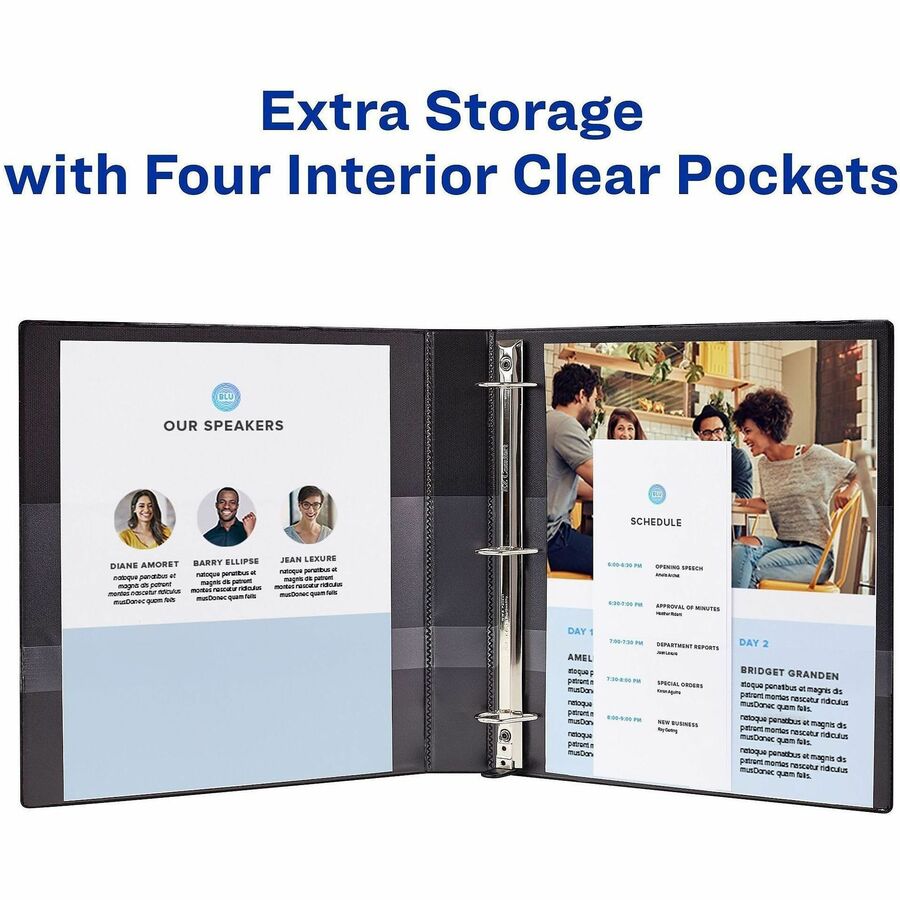Avery® Heavy-duty Binder - One-Touch Rings - DuraHinge - 1 1/2" Binder Capacity - Letter - 8 1/2" x 11" Sheet Size - 400