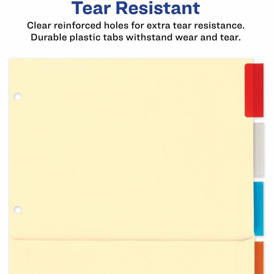Avery® Insertable 5-Tab Dividers - 5 x Divider(s) - 5 Tab(s) - 5 - 5 Tab(s)/Set - 9.3" Divider Width x 11.12" Divider Le