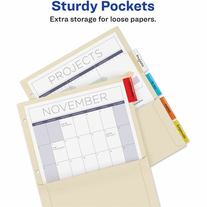 Avery® Insertable 5-Tab Dividers - 5 x Divider(s) - 5 Tab(s) - 5 - 5 Tab(s)/Set - 9.3" Divider Width x 11.12" Divider Le
