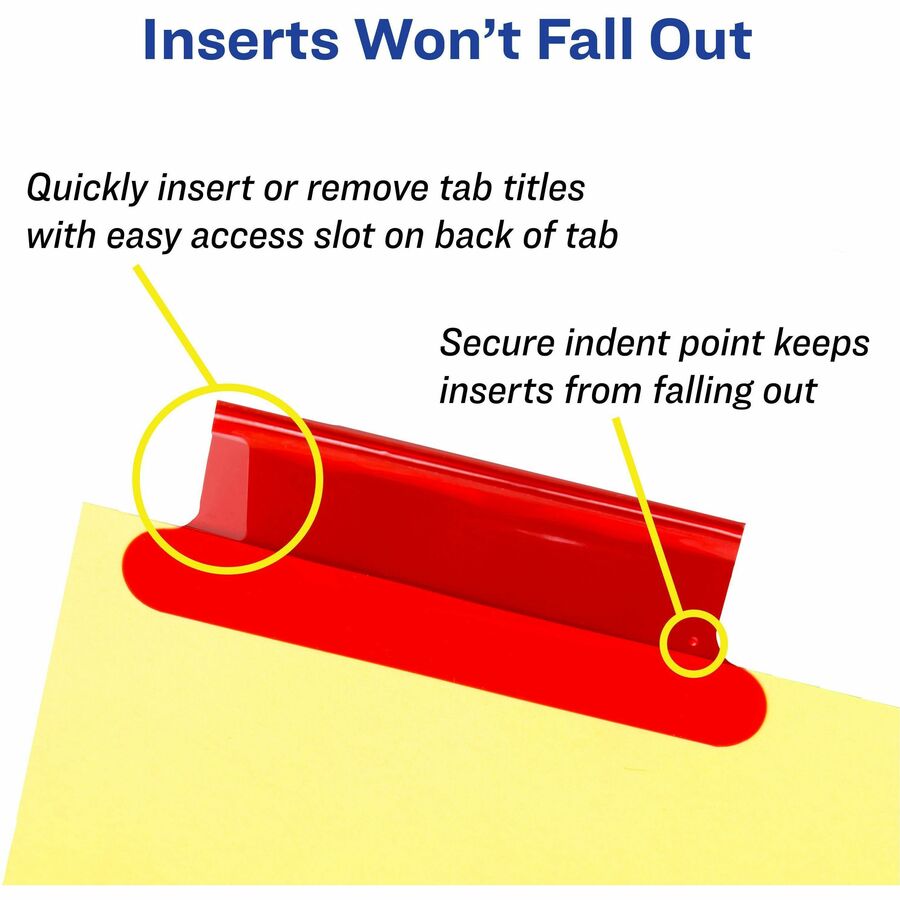 Avery® Insertable 5-Tab Dividers - 5 x Divider(s) - 5 Tab(s) - 5 - 5 Tab(s)/Set - 9.3" Divider Width x 11.12" Divider Le