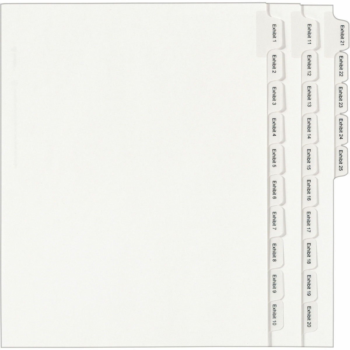 Avery® Index Divider - 1 x Divider(s) - Side Tab(s) - Exhibit 1-25 - 25 Tab(s)/Set - 8.5" Divider Width x 11" Divider Le