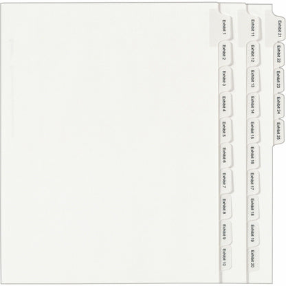 Avery® Index Divider - 1 x Divider(s) - Side Tab(s) - Exhibit 1-25 - 25 Tab(s)/Set - 8.5" Divider Width x 11" Divider Le