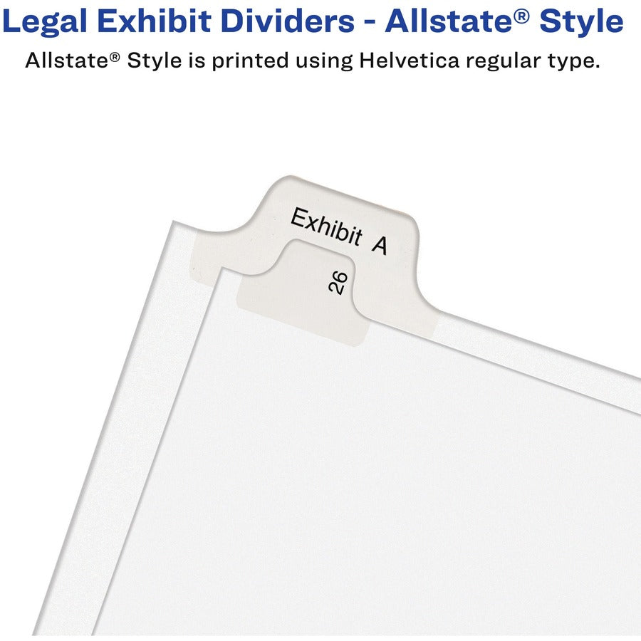 Avery® Allstate-Style Individual Legal Dividers - 25 x Divider(s) - Side Tab(s) - 85 - 1 Tab(s)/Set - 8.5" Divider Width