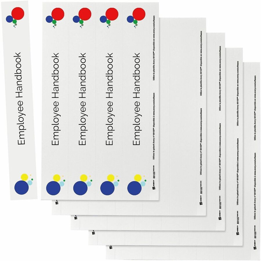 Avery® Binder Spine Inserts, 1-1/2 Inch Binders, 25 Inserts (89105) - 2.1" Width - 25 Capacity - For 1 1/2" Sheet - 3 x 