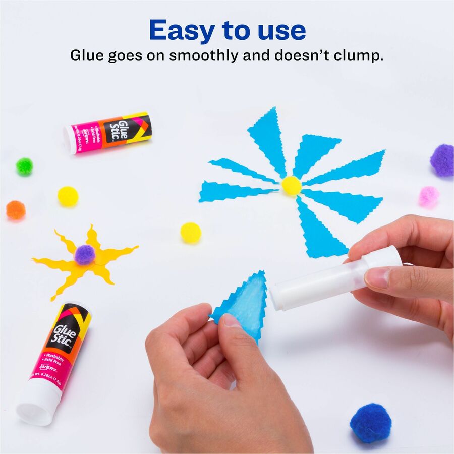 Avery® Glue Stick - 0.26 oz - White - 18 / Pack